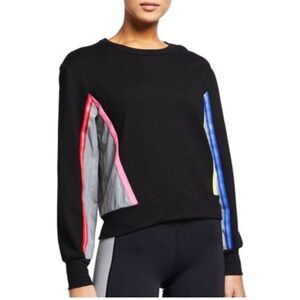 Terrz black reflective side crew sweater nwt size small